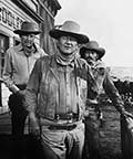 Bruce Cabot, John Wayne, and Glenn Corbett