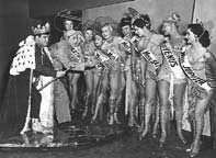 Bud Abbott, Lou Costello, and the Miss Universe contestants