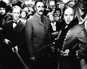 Peter Cushing, Christopher Lee, and Telly Savalas