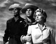 Woody Strode, Jeffrey Hunter, and Constance Towers
